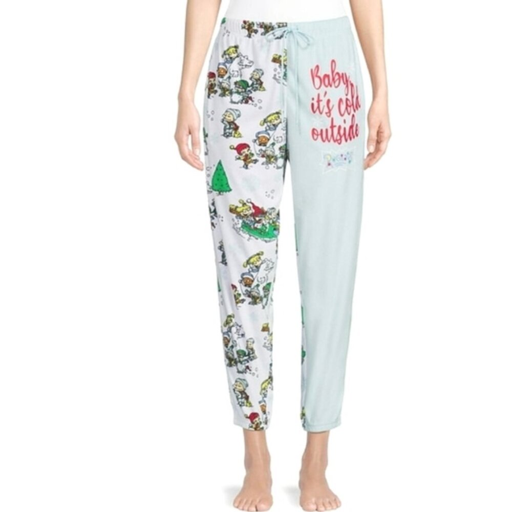 Nickelodeon Rugrats Women's Plus Christmas Holiday Sleep Joggers + Pockets NEW